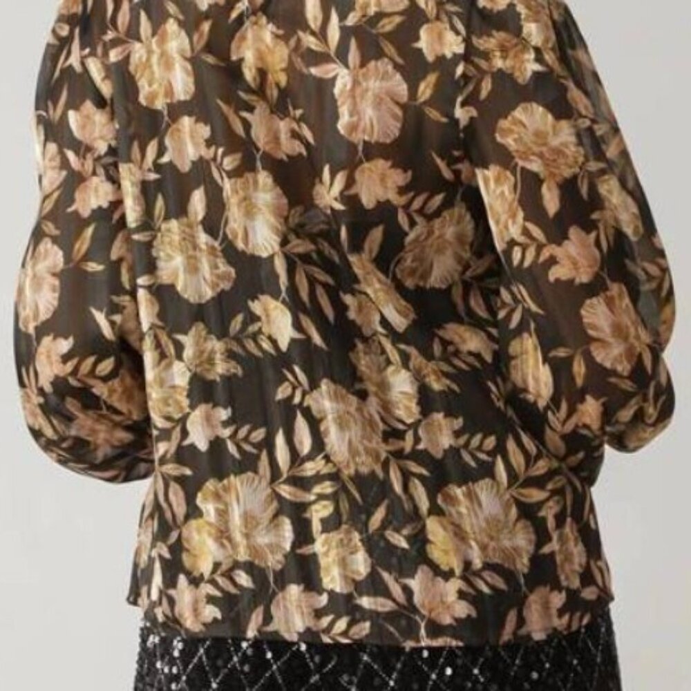 NEW Gold Floral blouse - Picture 3 of 4